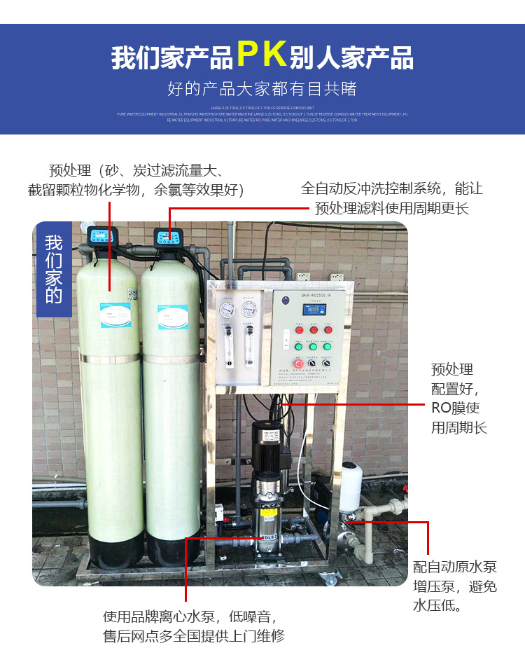 1噸反滲透純水機(jī)去離子水設(shè)備純凈水機(jī)工業(yè)RO純水設(shè)備